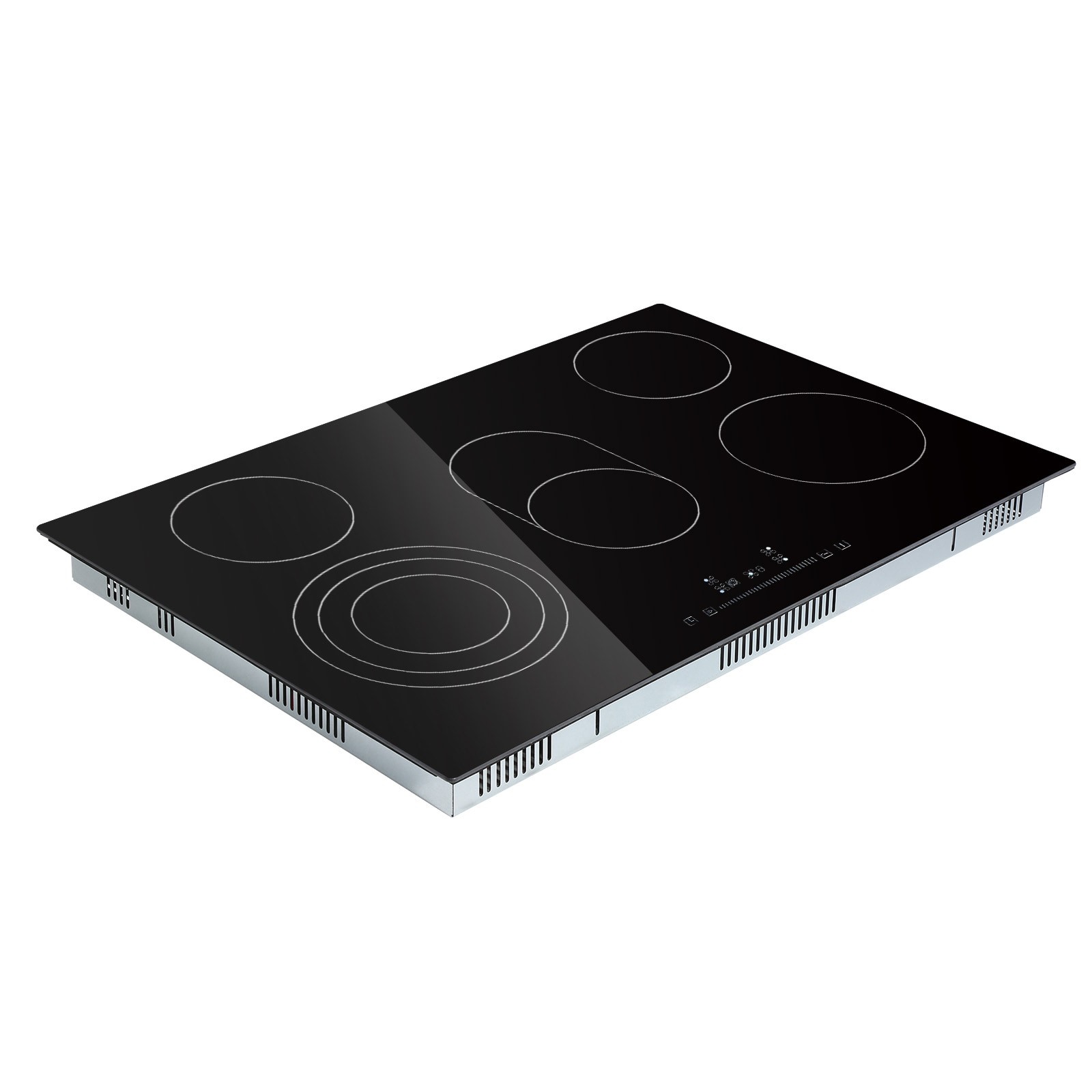 Built-in Electric Glass Cooktop 5 Burner Radiant Hob With Timer_voghion.com